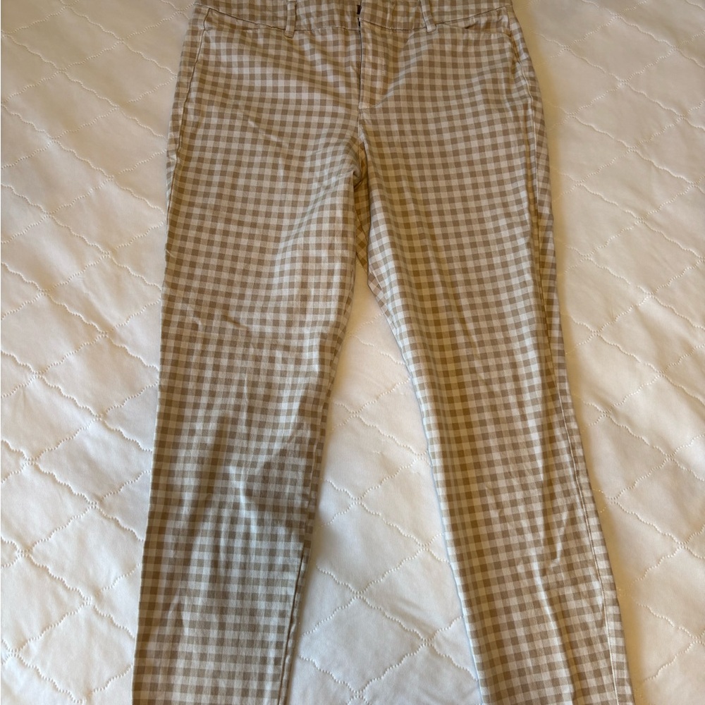 Old Navy Beige Plaid Pixie Pants
